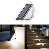 levne Venkovní nástěnná světla-1 ks 8 ks LED solární schodová světla vodotěsná venkovní schodišťová světla solární terasová světla venkovní solární krajinářské osvětlení pro zahradu a terasu