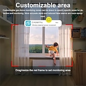 Χαμηλού Κόστους Κάμερα Δράσης-Έξυπνος ασύρματος συναγερμός με κάμερα ασφαλείας με ανίχνευση κίνησης, μίνι κάμερα με αφαιρούμενη βάση