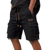 baratos Clássico-Homens Calças de carga Bermuda Cargo Calção Shorts casuais Bordado Bolsos Tecido Conforto Comprimento do joelho Casual Ao ar livre Streetwear Moda Roupa de rua Camuflagem cáqui Camuflagem - Verde