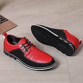 abordables Baskets Décontractées-Chaussures décontractées à lacets rouges et noires pour hommes, modernes et sportives, confortables au quotidien pour le travail, les voyages et les loisirs.