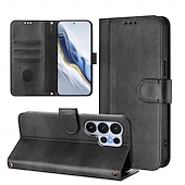 tanie 2026 Samsung Galaxy S26 Seria-telefon Kılıf Na Samsung Galaxy S26 S26 Ultra Plus Etui na karty portfela Z podpórką Obsługa ładowania bezprzewodowego z paskiem na nadgarstek Retro TPU Skóra PU