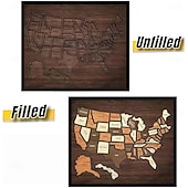 billige U.S. 250-årsjubileum-Trepuslespill med kart over USA, pedagogisk geografiverktøy, 30,5 x 25,4 cm, reisekart med landemerker i USA, morsomme leker med reisekart, realistiske landemerkedetaljer, for par og familier