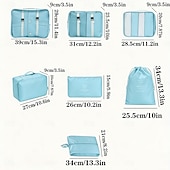 abordables Rangement et organisation-Ensemble de 7 organisateurs de voyage, sacs de rangement portables grande capacité pour vêtements, chaussures et chaussettes, cubes de rangement pour valise