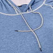  Férfi Póló Kapucnis felsőrész Tee Top Rövid ujjú Kapucni Nyár Tavasz Minden évszak Tömör szín Divat Dizájn Sportos Alap Kapucni Raglán ujjak Hétköznapi Utca Alkalmi Világoskék Fekete Sötétkék Férfi