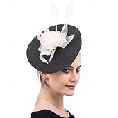 abordables Fascinadores-Fascinators Polyester Wedding Birthday Elegant Vintage Cute With Floral Headpiece Headwear