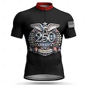 abordables Maillots Hombre-250 aniversario de Estados Unidos Día de la Independencia día de la independencia americana Hombre Maillot de Ciclismo Bandera estadounidense de los Estados Unidos Manga Corta Bicicleta Maillot