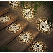 ieftine Aplice de Exterior-1 pachet felinar solar suspendat pentru exterior, felinare decorative metalice de grădină, lumină LED alb cald, impermeabilă, iluminat peisagistic pentru masă, alee, petrecere, curte