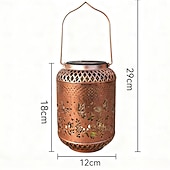 ieftine Lumini de cale și lanterne-Felinar metalic cu proiecție solară pentru exterior, tip colibri, lumină suspendată impermeabilă IP44, lampă LED decorativă pentru grădină, terasă, curte, alee, gazon, verandă, sărbători &amp;cadou de