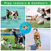 cheap Interactive Toys-Dog Soccer Ball with Grab Tabs, Upgraded Interactive Dog Toys, Tug of War Dog Toy, Rubber Ball, Dog Water Toy, Herding Ball for Dogs, Funny Dog Toys for Small &amp; Medium Dogs