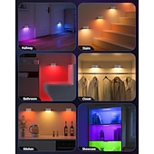 cheap Sensor Night Lights-2/4 Packs Stair Lights Indoor, RGB &amp; Warm White Motion Sensor Night Light, Color Changing Motion Sensor Light Indoor, Rechargeable Night Light for Stair,Hallway, Bathroom, Cabinet, Closet, Kitchen