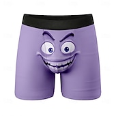 abordables Rétro Vintage &amp; Éthique-Homme Dessin animé Visage Souriant Expression du visage Boxers extensibles Caleçons de Bain Shorts de bain boxeur Drôle Occasionnel Maison Vacances à la Plage Ceinture Élastique Évacuation de