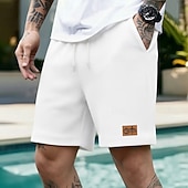 economico pantaloncini felpati 3d da uomo-Per uomo Gesù Stampa lettera Pantaloncini Waffle Pantaloncini casual Pantaloncini strutturati Misura del girovita medio Moda Casual Quotidiano Vacanza Coulisse elastica in vita Pantaloncini con tasche