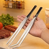 cheap Grills &amp; Outdoor Cooking-2PCS Stainless Steel Cooking Tongs, Barbecue Tongs, Food Clips, Suitable for Salad, Vegetables, and Meat, High-Quality Stainless Steel, Durable and Easy to Clean, Space-Saving, Practical Kitchen Tools