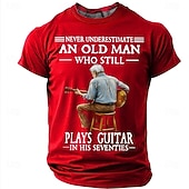 preiswerte Musik- und Instrumenten-Grafik-T-Shirts-Herren Alter Mann Lustiger Slang T Shirt Kurzarm T-Shirt 3D-Druck Rundhalsausschnitt Hemd Mode Täglich Täglich Straße Blau Hellblau Grapefruit-Heide Sommer Frühling Bekleidung S M L XL XXL XXXL 4XL