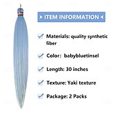 baratos Cabelo de crochê-Cabelo trançado pré-esticado com brilho, 2 pacotes, extensões de cabelo trançado pré-desfiado de 30 polegadas (76 cm), tranças de cabelo de 30 polegadas (pacote com 2)