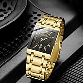 Χαμηλού Κόστους Ρολόγια Quartz-Ρολόι ανδρικό, λουράκι από ανοξείδωτο ατσάλι, λατινικοί αριθμοί, μεγάλο καντράν υψηλής ευκρίνειας, οθόνη ημερολογίου, πολυλειτουργικό, πολυτελές ανδρικό ρολόι, τέλειο δώρο για γενέθλια φίλων,