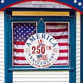 abordables 250e Anniversaire des États-Unis-Plaque de porte américaine commémorative du 250e anniversaire, drapeau national américain patriotique du 4 juillet avec couronne « Nous le peuple », décoration murale en bois pour la fête de