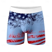  Herre 4. juli USAs 250-årsjubileum USAs flagg Elastiske boksershortser Badeshorts Boxer badeshorts Patriotisk Avslappet Hjem Strandferie Elastisk midje Fukttransporterende Pustende undertøy Designer
