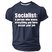  Maglietta politica divertente da uomo con la scritta "definizione di socialista", maglietta grafica conservatrice anti-socialista blu navy con stampa effetto invecchiato, regalo patriottico taglie