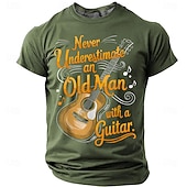 abordables T-shirts Graphiques de Musique et d'Instruments-Homme Guitare Argot drôle T-shirt Manche Courte T-shirt Impression 3D Col ras du cou Chemise Mode Quotidien Quotidien Rue Bleu Bleu Ciel Noir Été Printemps Vêtement Tenue S M L XL XXL XXXL 4XL