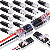abordables Bases de lámparas y conectores-Conector de enchufe de doble cable con hebilla de bloqueo, conectores rápidos de cable con bloqueo ignífugo, adecuados para reparaciones de emergencia, cableado doméstico y automotriz, fáciles de