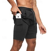 voordelige Hardloop Shorts-Voor heren Hardloopshorts Atletische shorts Sportbroek Trekkoord Zak 2 in 1 Met compressievoering Short / Broekje Casual Dagelijks Buiten Zomer Lente Sneldrogend Lichtgewicht Vochtregelerend
