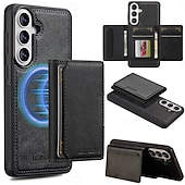abordables 2026 Samsung Galaxy S26 Serie-teléfono Funda Para Samsung galaxia S26 S26 Plus S26 Ultra Tarjetas billetera Magnética Soporte de carga inalámbrica Ranura para tarjetas Retro Cuero de PU