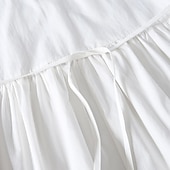 cheap Daily Family Matching-Mommy and Me Dresses Solid Color Casual Ruched White Short Sleeve Midi Active Matching Outfits