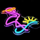 levne Dekorativní světla-plameňák, koktejl, palma &amp;Nástěnná svítidla s neonovým nápisem s vlnami, napájení přes USB, stmívatelné LED světlo s barevnými možnostmi pro interiér, ložnici, obývací pokoj, hernu, bar, párty,