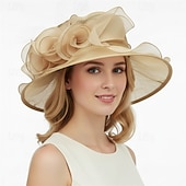economico Fascinatori &amp; Cappelli-Derby Cappello Cappello da chiesa Cappello Kentucky Derby Gentildonna Nobildonna Costume Per donna Derby Ascot Festival delle corse di cavalli Adulti Cappello Primavera &amp; Estate
