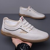 cheap Casual Lace-Up Shoes-Men's White Athletic Sneakers – Lightweight Breathable Running Shoes, Casual Sport Style, Gym, Walking &amp; Everyday Wear