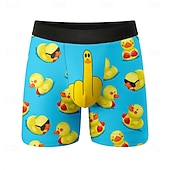  Per uomo Animale Cartoni animati Anatra Boxer elasticizzati Costume nuoto a pantaloncino Pantaloncini da bagno boxer Divertente Casuale Casa Vacanza al Mare Fascia Elastica Traspirante Biancheria