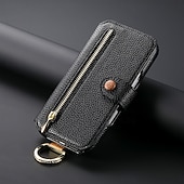 abordables 2026 Samsung Galaxy S26 Serie-teléfono Funda Para Samsung galaxia S26 S26 Plus S26 Ultra Tarjetas billetera Gire la tapa Cremallera con correa de muñeca Caballete Retro TPU Cuero de PU