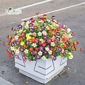 preiswerte Künstliche Blume-24 Bündel künstliche Gänseblümchen für die Frühlingsdekoration im Garten, auf der Veranda oder im Landhausstil. UV-beständige Kunstblumen für Terrasse, Garten, Balkonkasten, Pflanzgefäße und