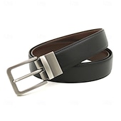 preiswerte Herren-Gürtel-Herren Gürtel Verstellbar Echtes Leder Chrom Streetwear Zeitgenössisch Freizeit Einfarbig Blau Weiß Täglich Geschäft Formell Taillengürtel