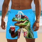  Per uomo Coccodrillo Divertente animali dei cartoni animati Costumi da bagno Pantaloncini da mare Pantaloncini da Surf Misura del girovita medio Hawaiano Vacanza al Mare Tasche Laterali fodera in