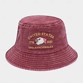 cheap Bucket Hat-Unisex 250th/independence Hat Baseball Cap Portable Breathable Daily Outdoor Street Embroidery Flag