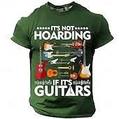 economico T-shirt Grafiche di Musica e Strumenti-Per uomo Chitarra Gergo divertente Maglietta Manica Corta maglietta Stampa 3D Girocollo Camicia Moda Quotidiano Quotidiano Streetwear Blu Rosso Estate Primavera Abbigliamento S M L XL XXL XXXL