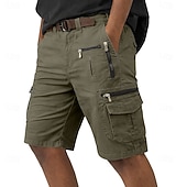 cheap Outdoor-Men's Tactical Cargo Cargo Shorts Shorts Casual Shorts Pocket Elastic Waist Plain Calf-Length Casual Outdoor Streetwear Fashion Streetwear Orange Brown Inelastic
