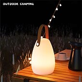 baratos Luzes e lanternas de acampamento-Recharge Colorful Portable Remote Control RGB LED Outdoor Waterproof Camping Book Lamp Atmosphere Light Party Decoration Light