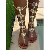 voordelige Vrouwen-Versierde gladiatorsandalen voor dames - elegante avondschoenen voor in het resort, perfect voor diners tijdens de vakantie en evenementen aan het strand.