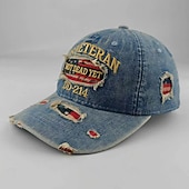  Cappello casual ricamato da veterano americano dd-214, berretto da baseball, cappello da papà regolabile con bandiera americana vintage effetto invecchiato per uomo e donna, regalo patriottico per