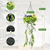 economico Luci paesaggistiche-Luci solari da giardino sospese per primavera ed estate, 66 LED realistici con fiori e rampicanti, decorazioni per esterni impermeabili IP65 per giardino, patio e recinzione, accensione automatica 8-12 ore, regalo per la mamma