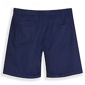 billiga Klassisk-Herr Shorts Linne Shorts Klänning Shorts Sommarshorts Beach Shorts Ficka Elastisk midja Rakt ben Slät Komfort Andningsfunktion Knelängd Ledigt Dagligen Helgdag Mode Affär Vit + Grön Vit + khaki