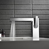 abordables Robinets de lavabo-Robinet de salle de bain cascade, robinet de lavabo à haut débit, mitigeur de lavabo en laiton à montage sur plage, robinet de lavabo monotrou à poignée unique, robinet de meuble-lavabo