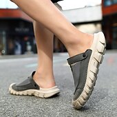 abordables sandalias de exterior-Zapatillas de punto para hombre, sin cordones, para exteriores: zapatillas deportivas informales, ligeras y transpirables, ideales para actividades al aire libre, caminar, viajar y para la playa.