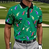 ieftine Polo de golf pentru bărbați-Bărbați Grafic Golf Tricouri polo sport Manșon scurt Tricouri de polo Cămăși cu guler Casual Îmbrăcăminte Atletică Nasturi Vară verde 1# verde 2#