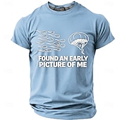preiswerte Morsomme T-skjorter for menn-Men's FOUND AN EARLY PICTURE OF ME Funny Born Winner Graphic T-Shirt Sperm Parachute Cartoon Joke Tee Smart Player Humor Creative Gag Gift Short Sleeve Casual Designer Clothing Apparel S M L XL XXL XX