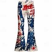  250e jubileum VS Retro vintage Jaren '70 Broeken Bell Bottom broek Hippie Schijf Hoge taille Kostuum Dames Maskerade 4 juli Feest Independence Day Volwassenen Broeken