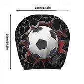 billiga Hemtextil-2 st nackstödsskydd med fotbollstryck, bilinredning, moderiktigt sätesskydd, enkla att installera, lämpliga för långkörning, stadspendling, perfekt rolig bildekor, ökad komfort